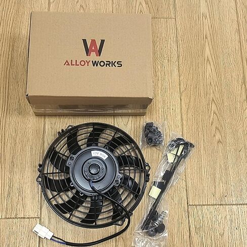 ALLOYWORKS 12 بوصة مروحة تبريد مشعاع سحب/دفع سوداء عالية الأداء مع مجموعة تركيب in Saudi Arabia