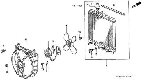 19030-PT0-000 Radiator Fan Motor-Driver Side 82-97 Accord 92-97 Prelude in Saudi Arabia
