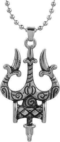 Generic سلسلة هاري داربان من الفضة المؤكسدة تريشول دامرو للرجال والنساء (Om Namah Shivaay) in Saudi Arabia