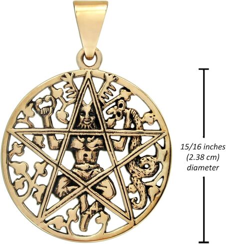 Dryad Design Cernunnos Pendant Pentacle- Solid Bronze Pagan Horned God Pendant Celtic Wiccan Witchcraft Jewelry in Saudi Arabia