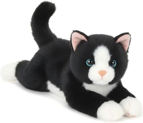 حيوانات محشوة للقطط مقاس 45.72 سم، وسادة رمي قطيفة واقعية، لعبة قطيفة ناعمة كاواي كيتي هدية للأطفال الأولاد والبنات (أسود) in Kuwait