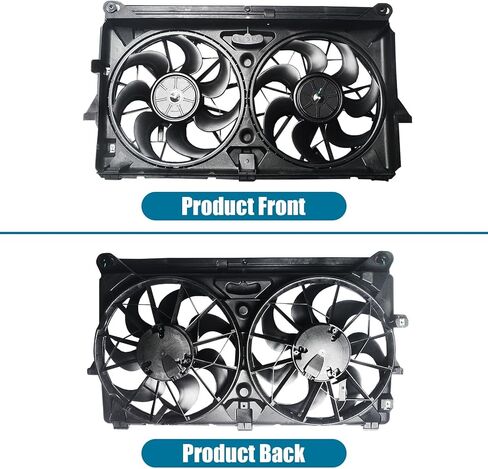 Radiator Engine Cooling Fan Assembly Compatible with 2007-2013 Silverado 1500 Sierra 1500 2007-2014 Tahoe Yukon Dual Fan 4.8 5.3 6.0 6.2L, Cooling Fans Replace 15780788-PFM in Saudi Arabia