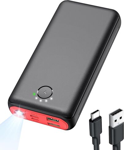 شاحن محمول باور بانك 40000 مللي أمبير، USB C شحن سريع 22.5 وات حزمة بطارية خارجية شاحن هاتف شحن سريع مع 3 مخارج ومدخلين لهاتف iPhone 16/15 Samsung Android Camping Travel Essentials in Kuwait