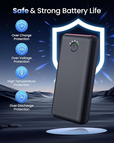 شاحن محمول باور بانك 40000 مللي أمبير، USB C شحن سريع 22.5 وات حزمة بطارية خارجية شاحن هاتف شحن سريع مع 3 مخارج ومدخلين لهاتف iPhone 16/15 Samsung Android Camping Travel Essentials in Kuwait