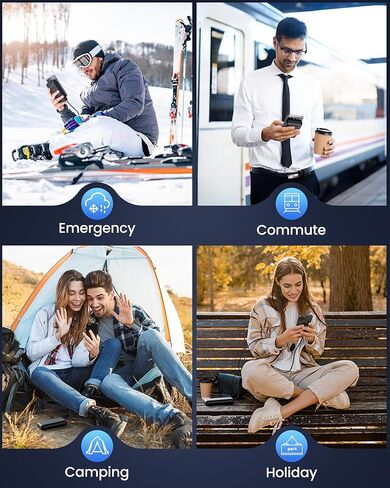 شاحن محمول باور بانك 40000 مللي أمبير، USB C شحن سريع 22.5 وات حزمة بطارية خارجية شاحن هاتف شحن سريع مع 3 مخارج ومدخلين لهاتف iPhone 16/15 Samsung Android Camping Travel Essentials in Kuwait