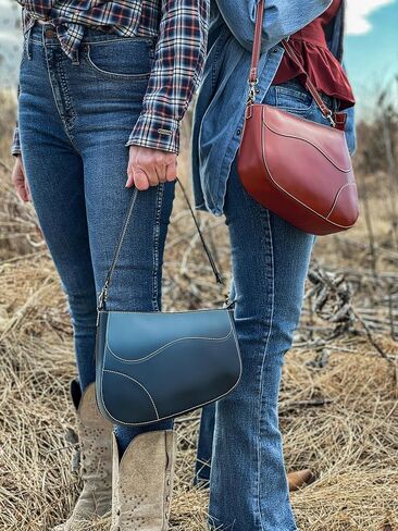 Smith & Wesson Saddle Crossbody – Concealed Carry Leather Purse with Secure CCW Compartment (Blue) in Saudi Arabia