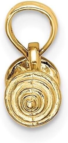 14k Yellow Gold Barbell Pendant with Dumbbell Design, Fitness Jewelry Charm for Men and Women in Saudi Arabia