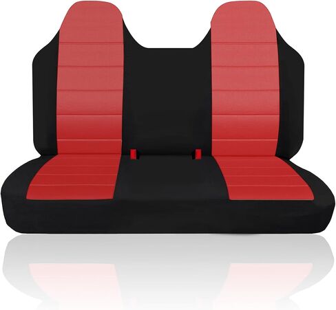 Heavy-Duty & Machine Washable Front Bench Seat Cover for Ford F150 F250 F350 1992 1993 1994 1995 1996 1997 1998 Composite Sponge Fabric with Molded Headrests, No Center Armrest Fit - Black in Kuwait