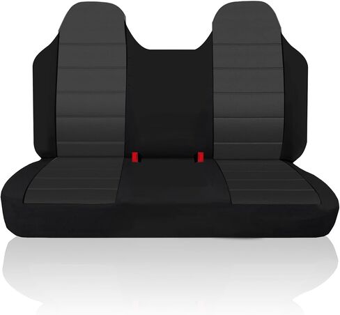 Heavy-Duty & Machine Washable Front Bench Seat Cover for Ford F150 F250 F350 1992 1993 1994 1995 1996 1997 1998 Composite Sponge Fabric with Molded Headrests, No Center Armrest Fit - Black in Kuwait
