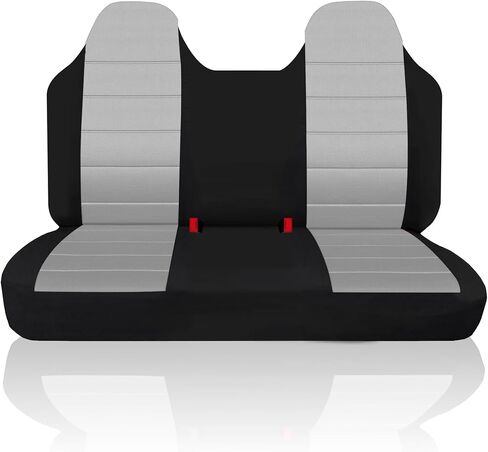 Heavy-Duty & Machine Washable Front Bench Seat Cover for Ford F150 F250 F350 1992 1993 1994 1995 1996 1997 1998 Composite Sponge Fabric with Molded Headrests, No Center Armrest Fit - Black in Kuwait