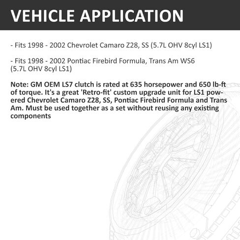 GM OEM Clutch Kit 04416 with Flywheel with Slave Cylinder Replacement for Chevy 1998-2002 Camaro Z28 SS, Pontiac 1998-2002 Firebird Formula Trans Am WS6 5.7L OHV 8cyl LS1 (GM04416+FW167191-CK) in Saudi Arabia