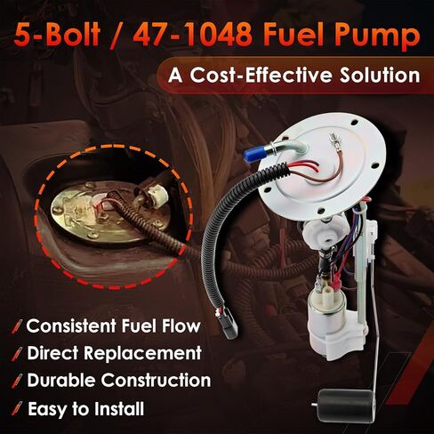 5-Bolt Fuel Pump Assembly, Compatible with 2005-2008 Polaris Sportsman 500/700/800 EFI ATV, Replaces# 47-1048 in Saudi Arabia