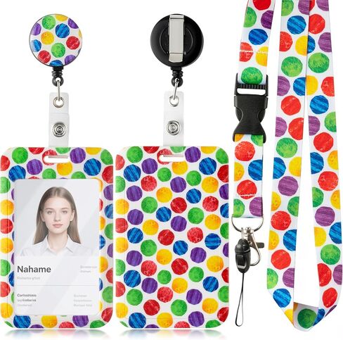Caterpillar Lanyard ID Badge Holder Set Cute Insect Design Pattern Retractable Reel Alligator Clip Cute Nursing Name Tag Gift for Teacher Nurse Student Office Work Conference Event Camp Gift in Saudi Arabia
