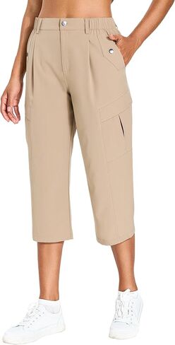 Women's Cargo Capris Lightweight Quick Dry Hiking Pants Water Resistant Summer Travel Pants with 6 Pockets 2026 in Saudi Arabia