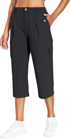 Women's Cargo Capris Lightweight Quick Dry Hiking Pants Water Resistant Summer Travel Pants with 6 Pockets 2026 in Saudi Arabia