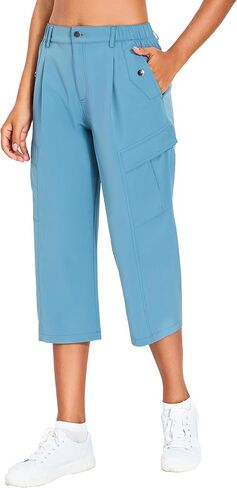 Women's Cargo Capris Lightweight Quick Dry Hiking Pants Water Resistant Summer Travel Pants with 6 Pockets 2026 in Saudi Arabia
