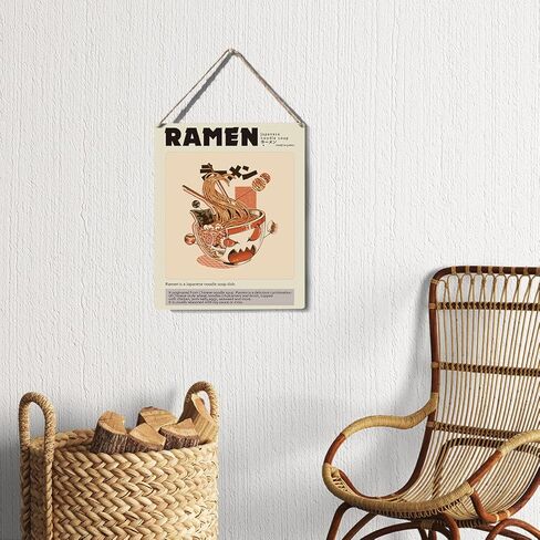 Funny Kitchen Sign Decor Ramen Wooden Sign Plaque Wall Hanging Japanese Food Print Artwork 8"X10" Modern Home Kitchen Decoration in Kuwait