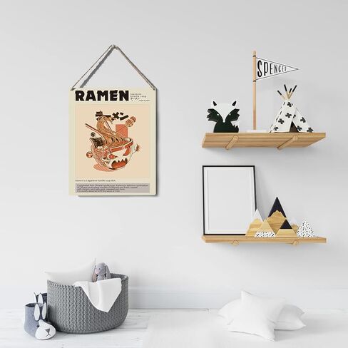 Funny Kitchen Sign Decor Ramen Wooden Sign Plaque Wall Hanging Japanese Food Print Artwork 8"X10" Modern Home Kitchen Decoration in Kuwait