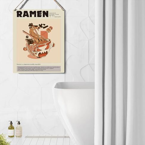 Funny Kitchen Sign Decor Ramen Wooden Sign Plaque Wall Hanging Japanese Food Print Artwork 8"X10" Modern Home Kitchen Decoration in Kuwait