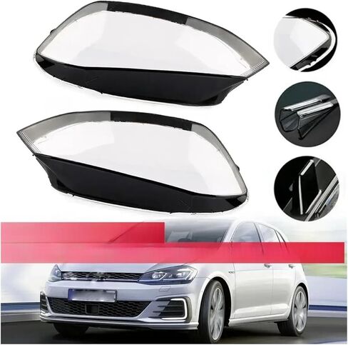 Pair Front Headlight Lens Cover Compatible For VW Golf 7 MK7 GTI 2014 2015 2016 2017 Clear Car Headlamp Cover Shell Transparent Lampshade in Saudi Arabia