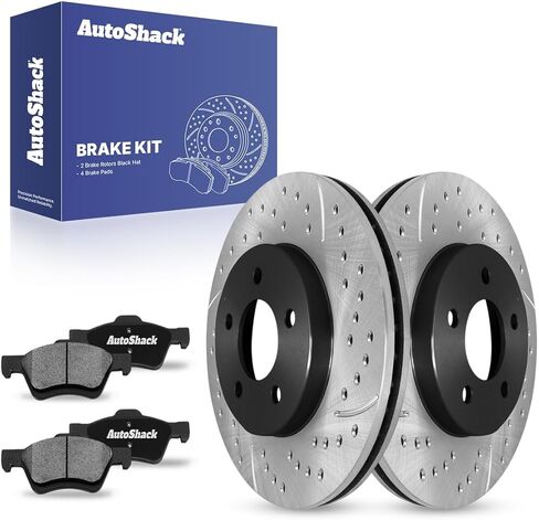 AutoShack Front Vented Coated Brake Rotors + Ceramic Pads 6-PC Brake Kit Replacement for 2005-2010 Ford Escape 2005-2010 Mercury Mariner 2008-2011 Mazda Tribute ArmorStop 11.92" (302.7 mm) in Saudi Arabia