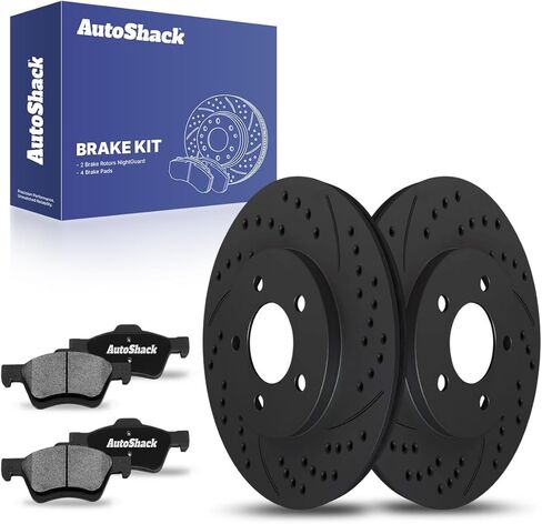 AutoShack Front Vented Coated Brake Rotors + Ceramic Pads 6-PC Brake Kit Replacement for 2005-2010 Ford Escape 2005-2010 Mercury Mariner 2008-2011 Mazda Tribute ArmorStop 11.92" (302.7 mm) in Saudi Arabia