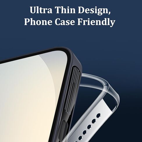 غطاء غبار مكبر الصوت لهاتف سامسونج جالاكسي S25 الترا، غطاء لاصق مقاوم للغبار وسدادات مكبر الصوت - 4 قطع (أسود) in Kuwait