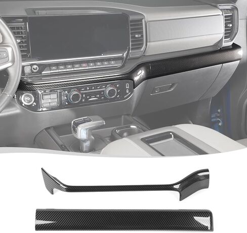 Voodonala Carbon Fiber Center Console Dash Trim Cover Compatible with Chevrolet Silverado Interior Accessories 2022-2024 in Saudi Arabia
