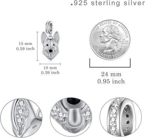 German Shepherd Gifts 925 Sterling Silver Dog Charms German Shepherd Jewelry Cute Stuff for Women German Shepherd Lover in Saudi Arabia