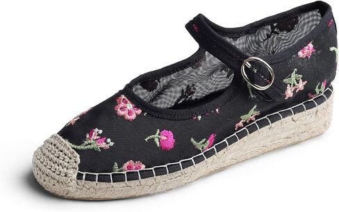 Feversole Crochet Mesh Hand Stitching Espadrilles Women's Comfort Breathable Ankle Strap Low Heel Wedge in Saudi Arabia