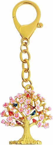 2026 Feng Shui Lap Chun Wealth Tree Keychain Wealth Tree Keychain with Cherry Blossom & 9 Birds w5759 in Saudi Arabia