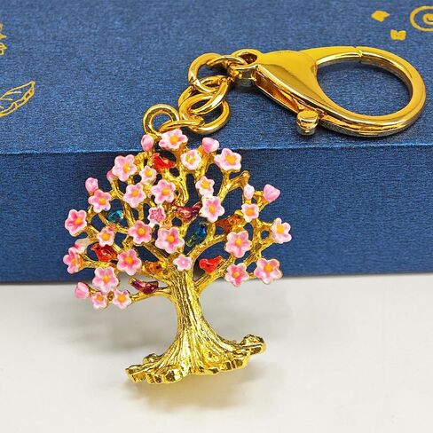 2026 Feng Shui Lap Chun Wealth Tree Keychain Wealth Tree Keychain with Cherry Blossom & 9 Birds w5759 in Saudi Arabia