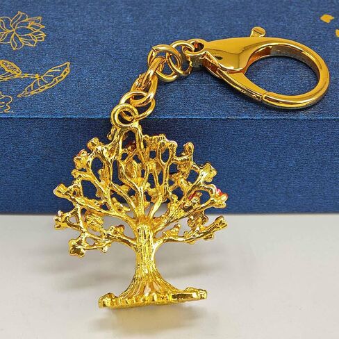 2026 Feng Shui Lap Chun Wealth Tree Keychain Wealth Tree Keychain with Cherry Blossom & 9 Birds w5759 in Saudi Arabia