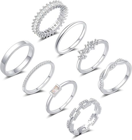 ZOERAY Gold Rings for Women Non Tarnish 14K Gold/Silver Stackable Rings Dainty Gold Plated Ring Wedding Eternity Bands Thin Simple Trendy Plain Thumb Stacking Rings Set Size 5-9 in Saudi Arabia