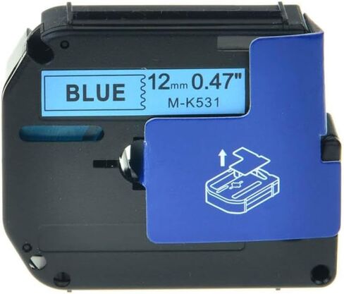 شريط ملصقات M-K231 MK231 M231 12 مم أسود على أبيض متوافق مع نماذج الطابعة (أسود على أبيض) in Saudi Arabia