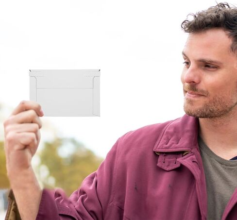100 Pack 6.5x4.5 Inch Rigid Mailers, Self Seal Photo Document Mailer Cardboard Mailing Envelopes Stay Flat Mailers for CD, Photos, Document, Pictures, Papers, Files, White in Saudi Arabia