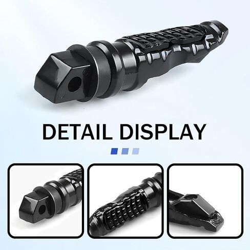 2 PCS Motorcycle Footpegs, Anti-slip Aluminum Alloy Motorcycle Rear Footrest, Universal 8mm Screw Hole Foot Pegs Modified Accessories, for Most Motorcycles (Black) in Saudi Arabia