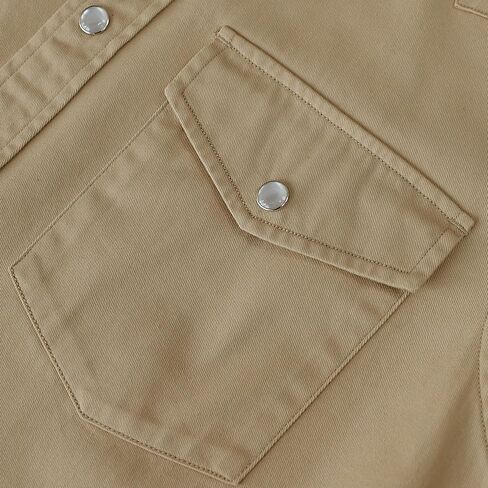 قمصان Dubinik® بأكمام طويلة مزينة باللؤلؤ للرجال، قميص رعاة البقر الغربي، كاجوال للعمل بأزرار سفلية مع جيوب، مقاس مريح in Kuwait
