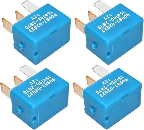 2PCS Car 4 Pin AC Relay Set, 4 Pin A/C Cooling Fan Relay Replaces 90987-02027 90080-87026, Automotive Electrical System Replacement Accessories, Compatible with RX450h ES350 SC430 in Saudi Arabia
