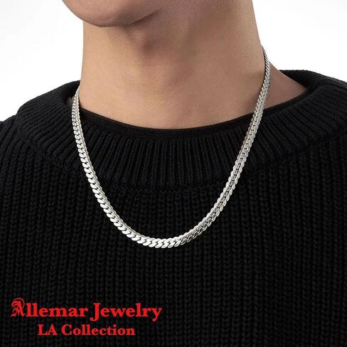 Titanium Steel Chain Necklace, Silver, 55cm, LA Collection for Men in Saudi Arabia