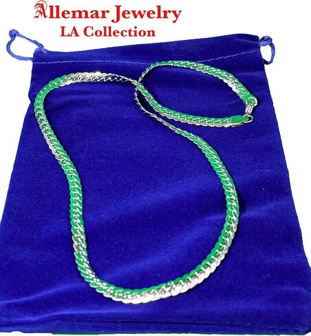 Titanium Steel Chain Necklace, Silver, 55cm, LA Collection for Men in Saudi Arabia