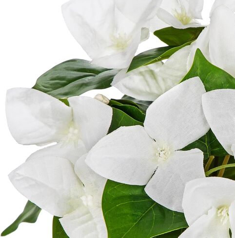 2 Pack Artificial Bougainvillea Plant with Pot, Fake Bougainvillea Flower Potted Plant for Indoor Home Living Room Office Wedding Party Tabletop Decoration, White in Saudi Arabia