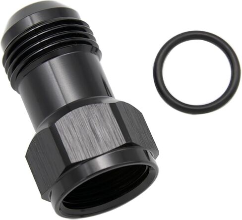 Aluminum 6AN Female to 6AN Male Extender Fitting, AN6 extensions Adapter Connector with O ring, Black, Full Length: 37.5MM in Saudi Arabia