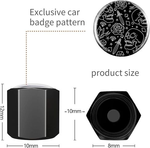 Tire Valve Stem Caps 4 Pack, Car Wheel Stem Caps,Aluminum Air Valve Covers Universal Fit for Cars, SUVs,Trucks, Bikes, and Motorcycles(Skull Head Rose) in Saudi Arabia
