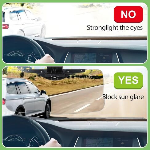 Car Sun Visor Extender,Polarized Anti-Glare Extension 180° Foldable Sun Blocker,UV400 Protection Universal Fit,Black (ZYB-1) in Saudi Arabia