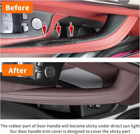 Interior Door Handles Protective Covers Compatible with BMW 5 Series G30 G31 2017-2022 Car Interior Door Pull Handle Covers for 520i 520d 525d 530e 530i 540d 540i 550i (4PCS Mocha Brown) in Saudi Arabia