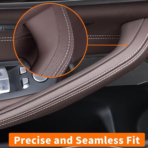 Interior Door Handles Protective Covers Compatible with BMW 5 Series G30 G31 2017-2022 Car Interior Door Pull Handle Covers for 520i 520d 525d 530e 530i 540d 540i 550i (4PCS Mocha Brown) in Saudi Arabia