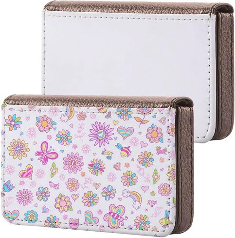 3 Pcs Sublimation Blank Business Card Holder PU Leather Name Card Case Pocket Heat Transfer Blank Card Carrier Case Wallet with Magnetic Shut for Men Women in Saudi Arabia