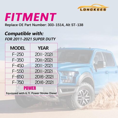 أداة تثبيت سدادة العمود المرفقي الخلفي مناسبة لـ 2011-2021 Super Duty F250/F350/F450/F550/F650/F750 6.7L قوة السكتة الدماغية الديزل، 303-1514، ST-138 in Saudi Arabia