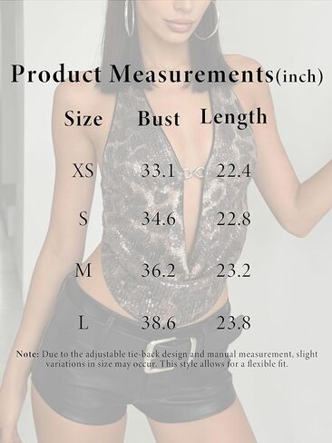 Women's Sequin Top Cheetah Print Y2K Tops Tie Back Halter Top for Women Club Going Out Sexy Backless Outfits in Saudi Arabia
